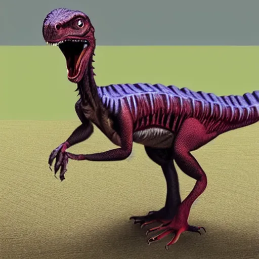 Prompt: velociraptor wearing a suit, photorealistic