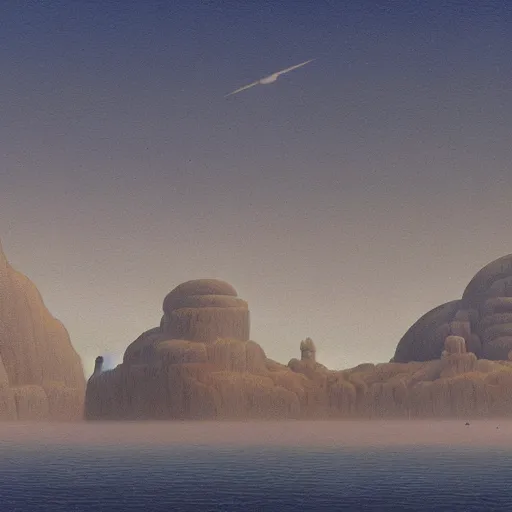 Image similar to floating sky islands, elegant, highly detailed, digital painting, concept art, smooth, sharp focus, illustration, by christian faber, by ralph mcquarrie, by leonardo da vinci