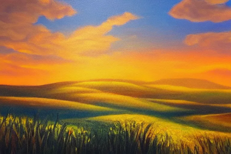 Image similar to landscape, fantasy, painting, ultra realistic!!!, clear weather, golden hour, sharp focus