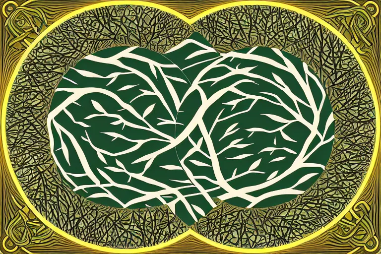 Image similar to tree circle pattern, nature and humanity 8k artstation album cover nostalgia