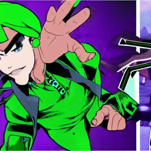 Image similar to jacksepticeye in jojo's bizarre adventure