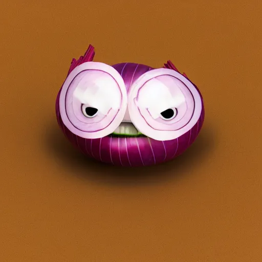 Image similar to onion. very sad face. big eyes. crying. big tears. cartoon, 3 d render