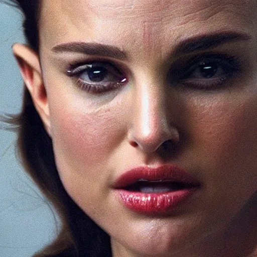 Image similar to Natalie Portman as a black woman, dramatic cinematic portrait, rain