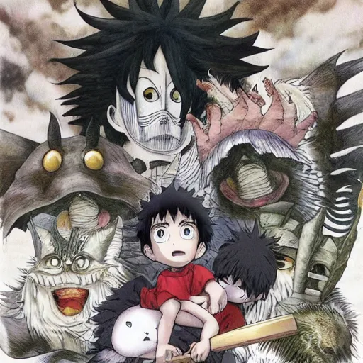 Image similar to Kentaro Miura and Studio Ghibli collaboration