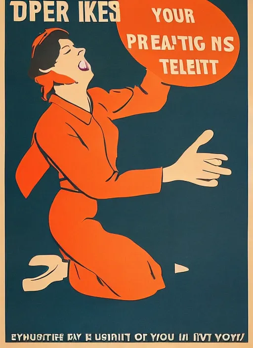 Image similar to propaganda poster instructing to close eyes when a sound is heard