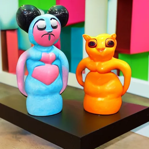 Image similar to cartoon cutie sculpture toy on display