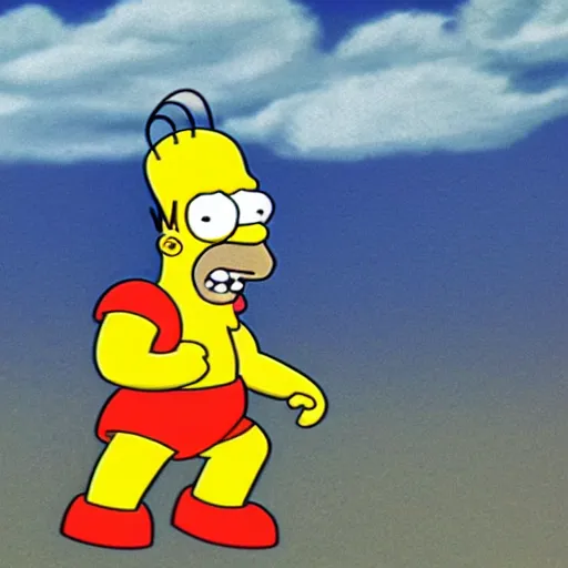 Prompt: Homer Simpson dressed like Goku