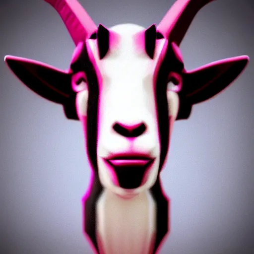 Image similar to synthwave goat face, detailed face, sharp focus, synthwave art, aesthetic, octane render