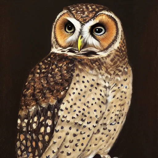 Image similar to a portrait of a sickly owl