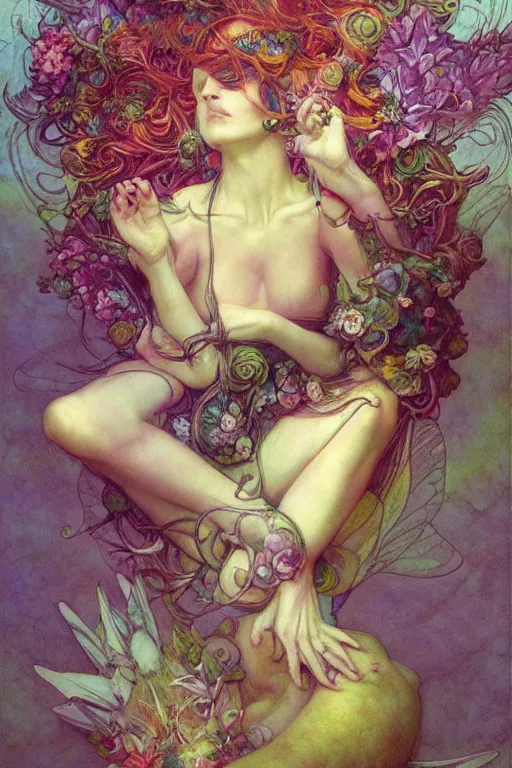 Image similar to a faerie, symmetry, vivid color, detailed, by jean - baptiste monge and maxfield parrish and artgerm