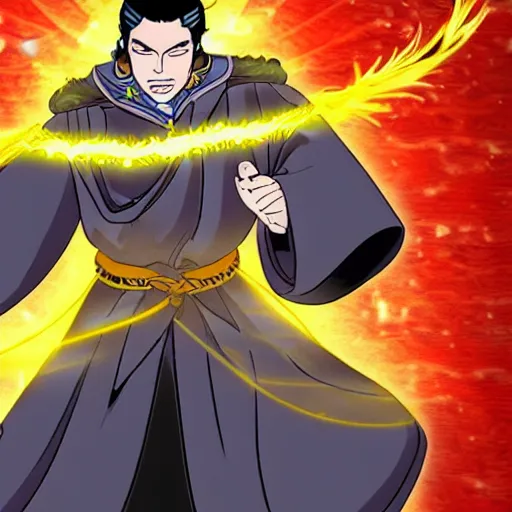 Prompt: A man with dark magic superpowers in the genshin impact style