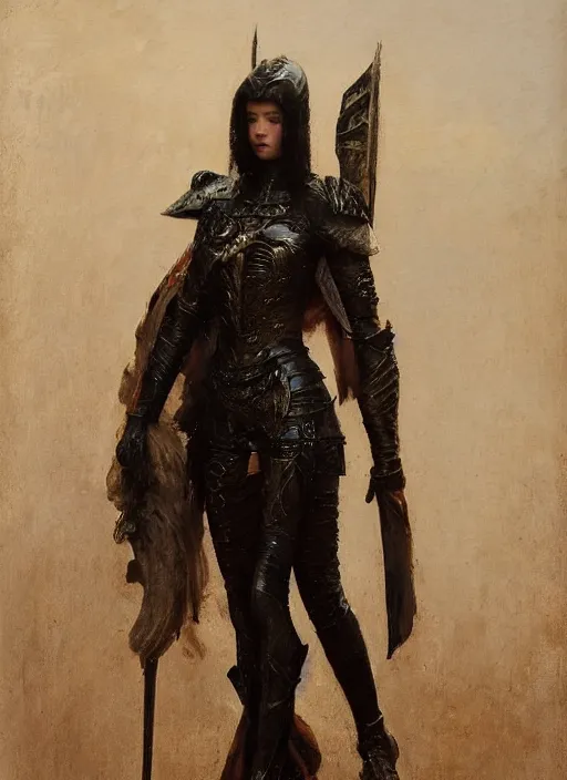 Image similar to stoya wearing black medieval armour, by gaston bussiere, bayard wu, greg rutkowski, giger, maxim verehin, greg rutkowski, masterpiece, sharp focus, cinematic lightning