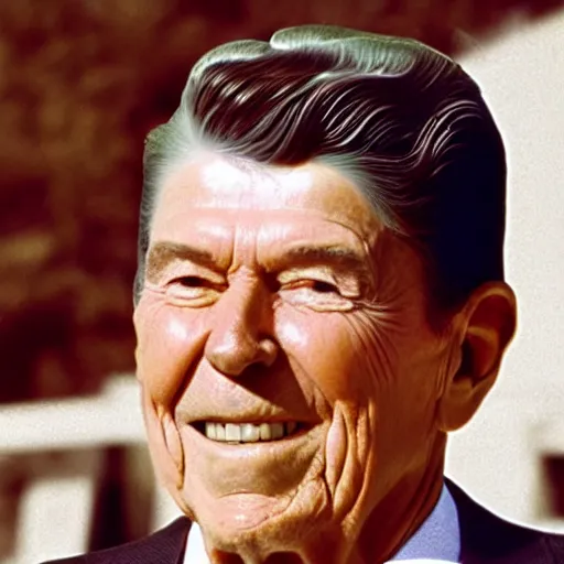 Prompt: ronald reagan wearing a bikini, nuclear explosion