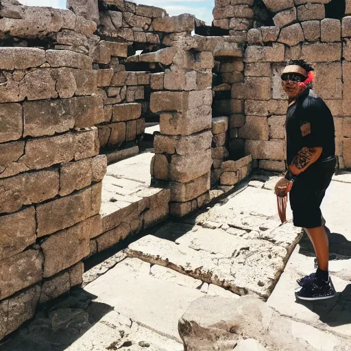 Image similar to ilovemakonnen, visiting ancient ruins