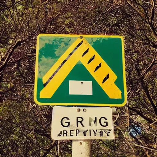 Image similar to a photo of a traffic sign “ no gorping ahead ”