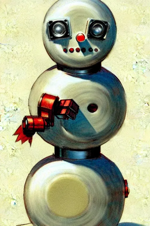 Prompt: ( ( ( ( ( 1 9 5 0 s retro future robot android snowman. muted colors. ) ) ) ) ) by jean - baptiste monge!!!!!!!!!!!!!!!!!!!!!!!!!!!!!!