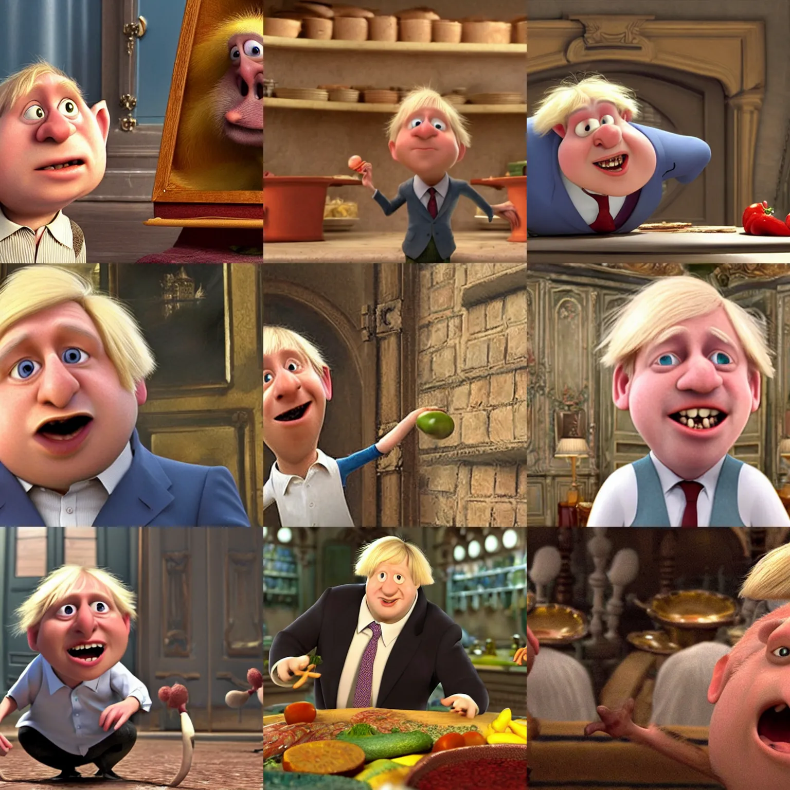 Prompt: still of boris johnson in ratatouille (2007)