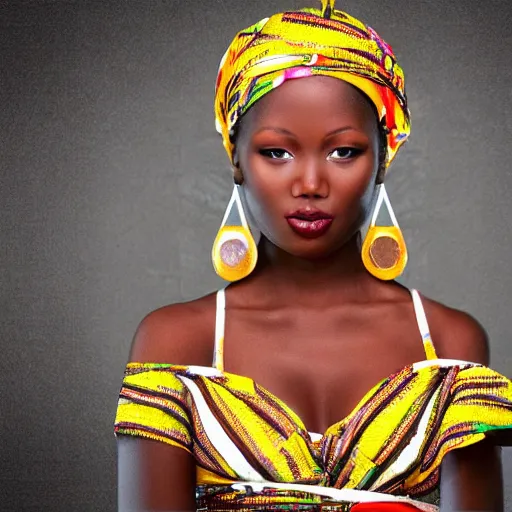 Prompt: beautiful african princess, realistic, photo,