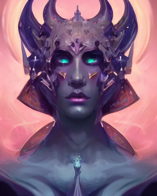 Image similar to portrait of a beautiful satanic cybernetic emanation, by pete mohrbacher and artgerm and wlop, digital art, highly detailed, intricate, fantasy, mystical, sharp focus, Trending on Artstation HQ, deviantart, unreal engine, 4K UHD image