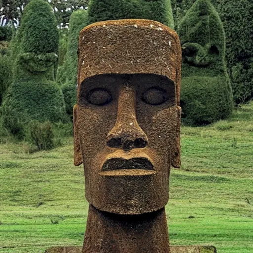 Gigachad as an Easter Island head, trending on, Stable Diffusion