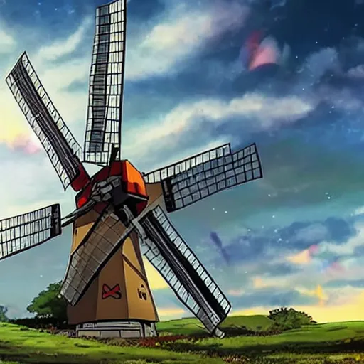 Image similar to dutch windmill gundam gundam in anime