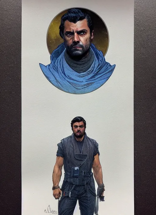 Image similar to oscar isaac as moon knight painted by artgerm and greg rutkowski and alphonse mucha