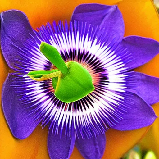 Prompt: a passion flower in the style of georgia o'keefe