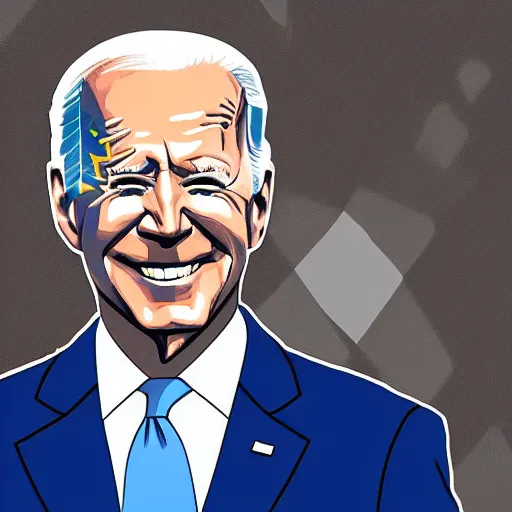 Image similar to : president biden wearing vr goggles, digital art, illustration, art station