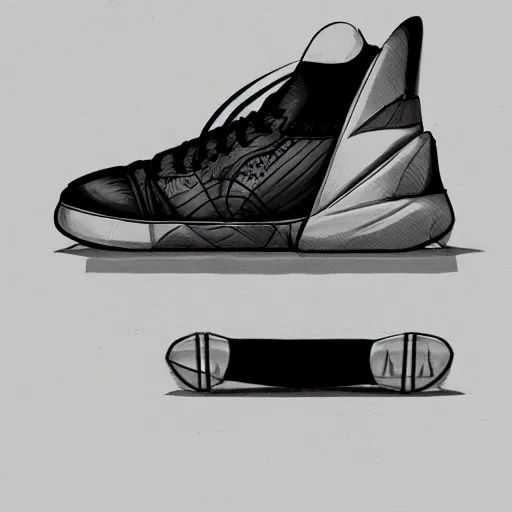 Prompt: basketball sneaker concept art, gothic, sharp focus, illustration, concept art by tooth wu