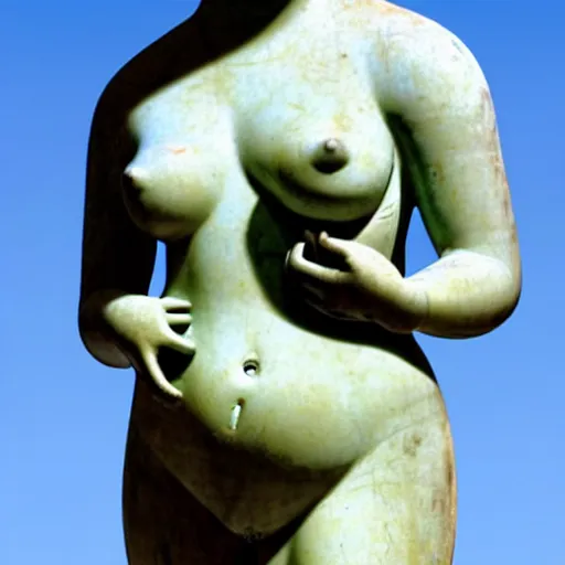 Image similar to a photograph of the venus of milo as a real person