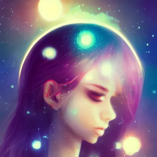 Image similar to i woke up in a world that had fragments of you. imagination cosmic dream, dreamy, 8k artgerm bokeh, award winning photography, trending on artstation