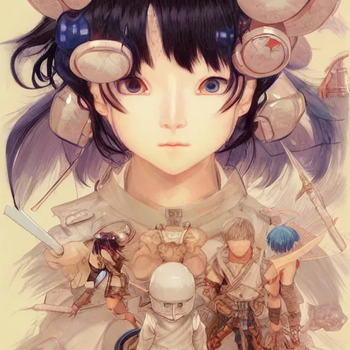 Image similar to prompt : ragnarok online portrait soft light painted by james jean and katsuhiro otomo and erik jones, inspired by akira anime, smooth face feature, intricate oil painting, high detail illustration, sharp high detail, manga and anime 1 9 9 9