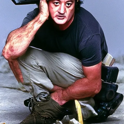 Prompt: bill murray is john rambo