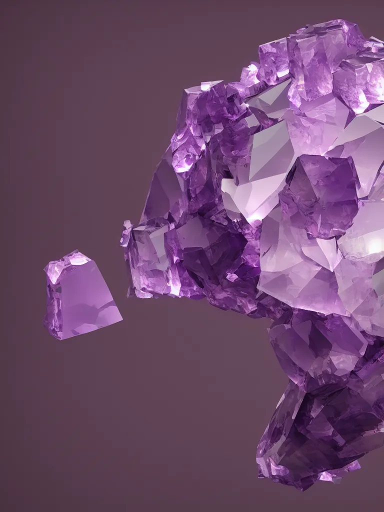 Image similar to Amethyst crystal, beeple, octane render, unreal engine