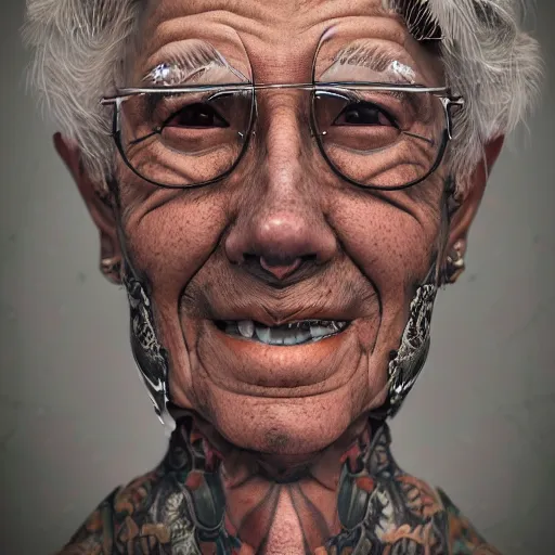 Prompt: old seniors retired people with tattoos piercings skateboarding half piped, 3 d high definition, trending on artstation, photorealistic, high resolution, 8 k, octane, hyper detailed, trending on deviantart insane details, intricate, elite, ornate, elegant trend, highly detailed and intricate, sharp focus, photography, unreal engine