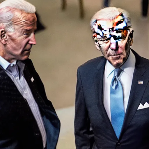 Image similar to a still of Joe Biden dressed like a gangster, Thug life. Professional photo