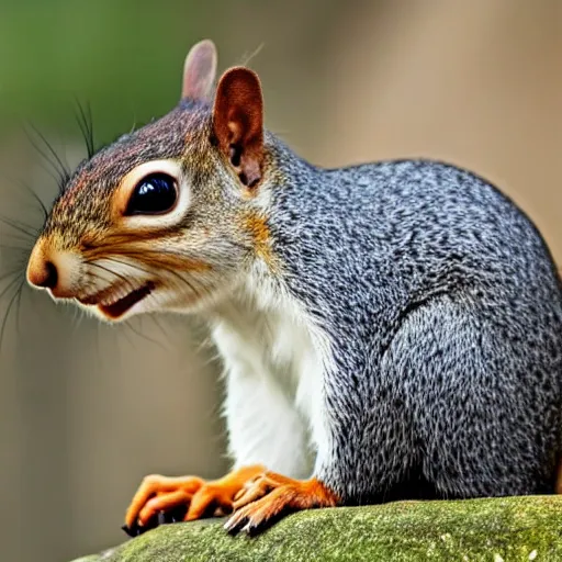 Image similar to a squirrel with a simpsons overbite