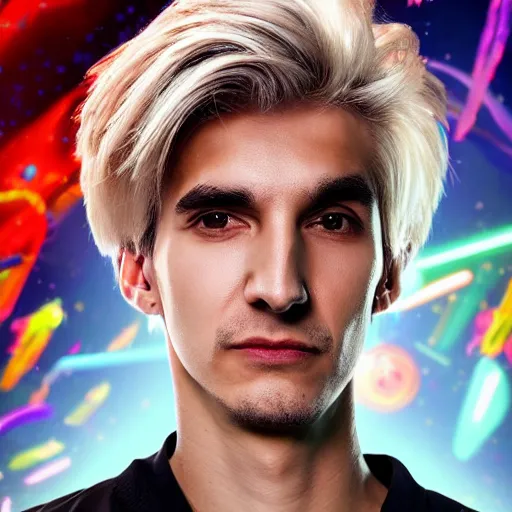 Image similar to xqc in multiverses, 4k, high detail, high-resolution photograph, professional photography, ultra-detail