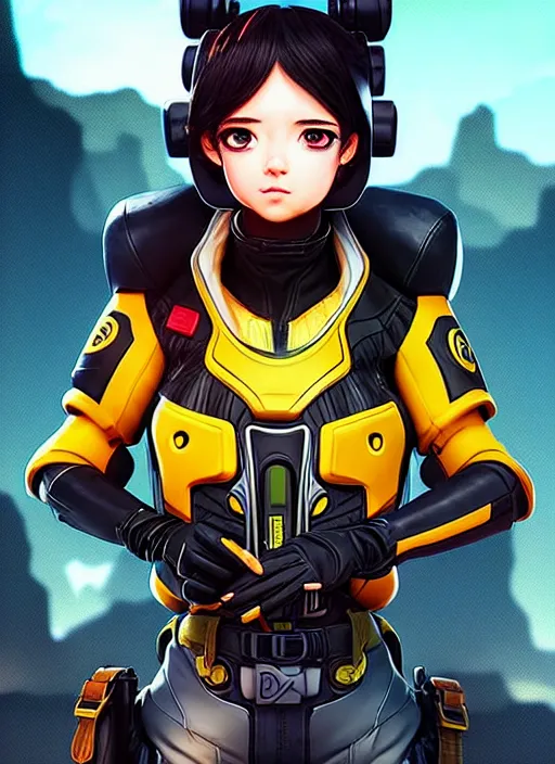 Image similar to Bumble Bee in apex legends as an anime character digital illustration portrait design by Ross Tran, artgerm detailed, soft lighting