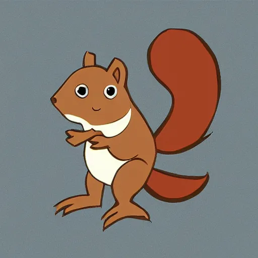 Prompt: a children's simple strokes in the game 《 draw something 》 type of a squirrel, text - 1 0 0
