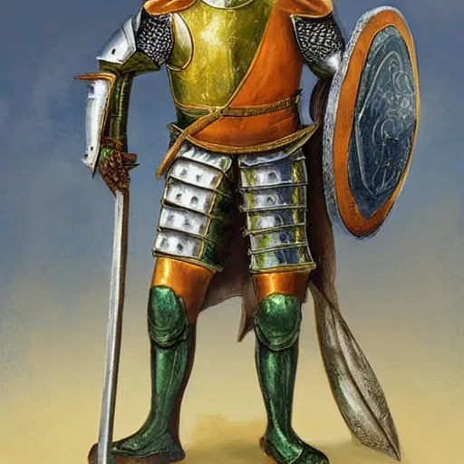 Image similar to frog knight in medieval armor, 8k, highly detailed, full portrait, professional painting,