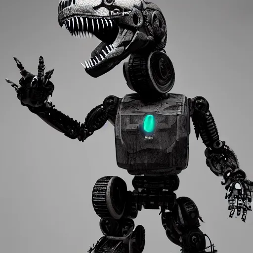 Prompt: a robot similar to a t-rex, octane render, 3D