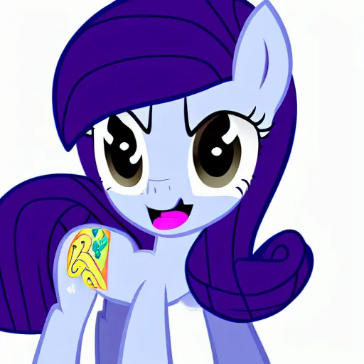 Prompt: Rarity from My Little Pony: Friendship is Magic drawn in the style of The Simpsons