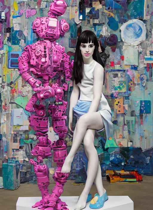 Image similar to studio photograph of a contemporary ceramic sculpture of a modular quirky emma roberts krysten ritter android by hikari shimoda and jack gaughan