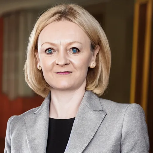 Prompt: a photo of a lizard - person, reptilian, scales, leather, slit pupils, hyperrealistic, ( ( ( ( ( ( liz truss ) ) ) ) ) )