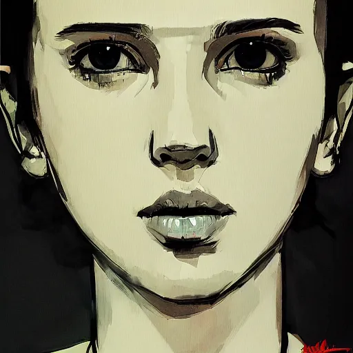 Image similar to Portrait of Millie Bobby Brown by Yoji Shinkawa