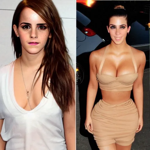 Image similar to emma watson mixed with kim kardashian