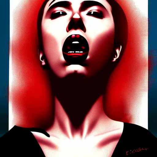 Image similar to epic professional digital art of scarlet johansson in the scream by edvard much, epic, stunning, gorgeous, much wow, masterpiece.