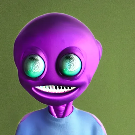 Image similar to an alien named scromblo who is happy to meet you