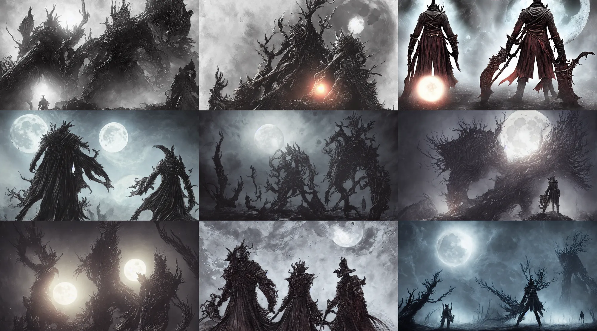 Prompt: the moon presence, bloodborne, by kouichirou harada, trending on artstation